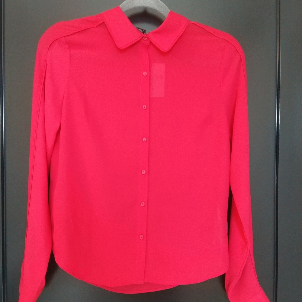 Bright Red Work Blouse